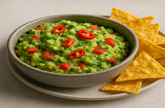 Guacamole with hot peppers 